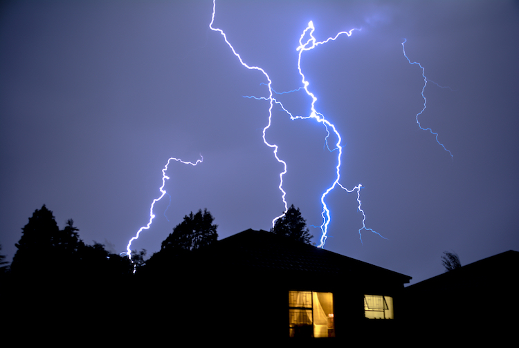 Large Lightning Over Home at Night - K-Guard Rocky Mountains - Colorado's #1 in Ratings
